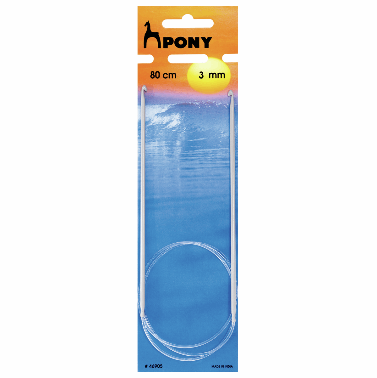 PONY Tunisian Aluminium Circular Crochet Hook - 80cm x 3.00mm