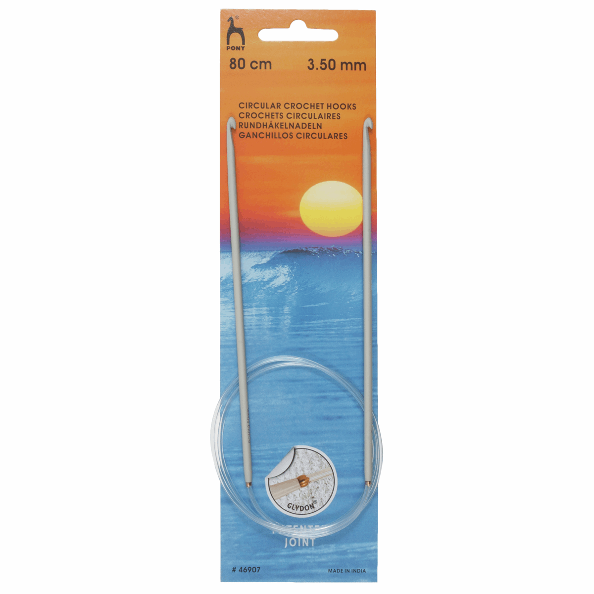 PONY Tunisian Aluminium Circular Crochet Hook - 80cm x 3.50mm