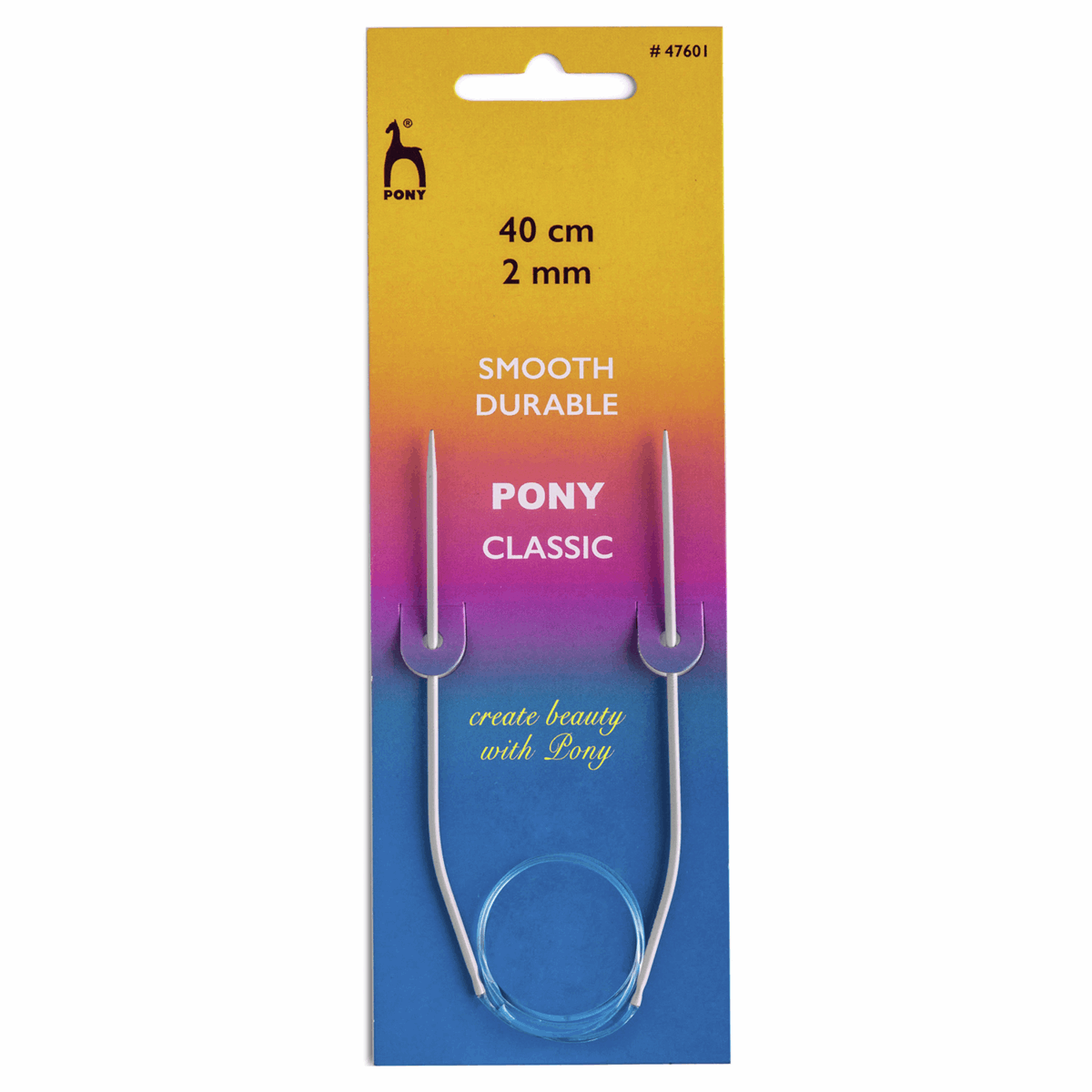 PONY Classic Circular Fixed Knitting Pins - 40cm x 2.00mm