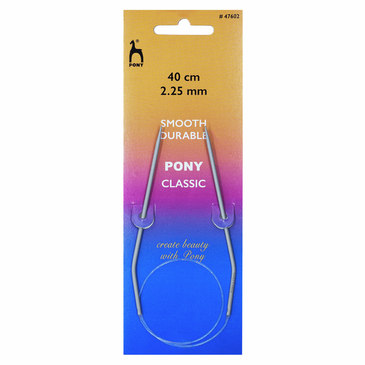 PONY Classic Circular Fixed Knitting Pins - 40cm x 2.25mm