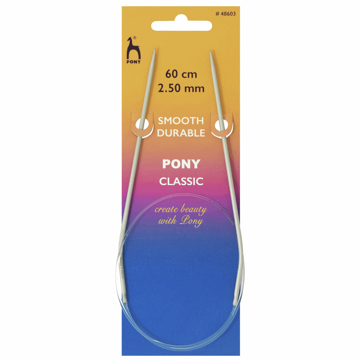 PONY Classic Circular Fixed Knitting Pins - 40cm x 2.50mm