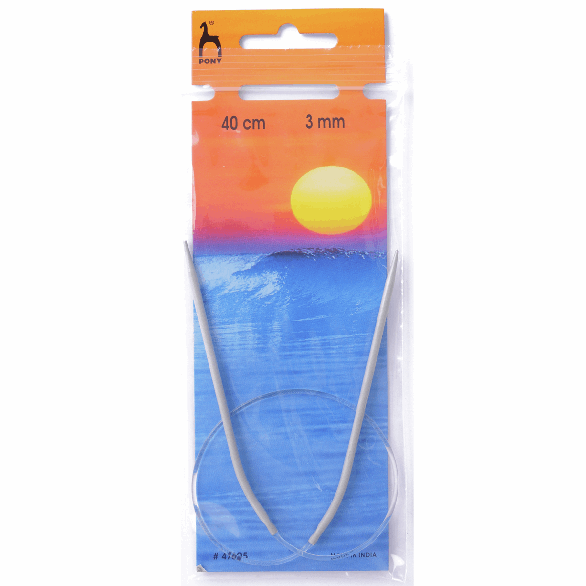 PONY Classic Circular Fixed Knitting Pins - 40cm x 3.00mm