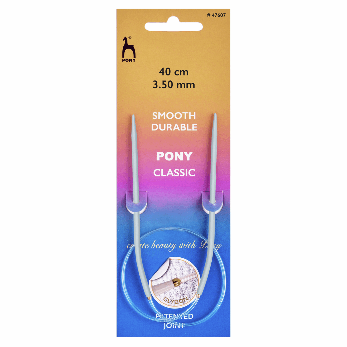 PONY Classic Circular Fixed Knitting Pins - 40cm x 3.50mm