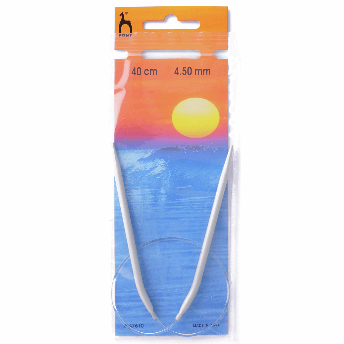 PONY Classic Circular Fixed Knitting Pins - 40cm x 4.50mm