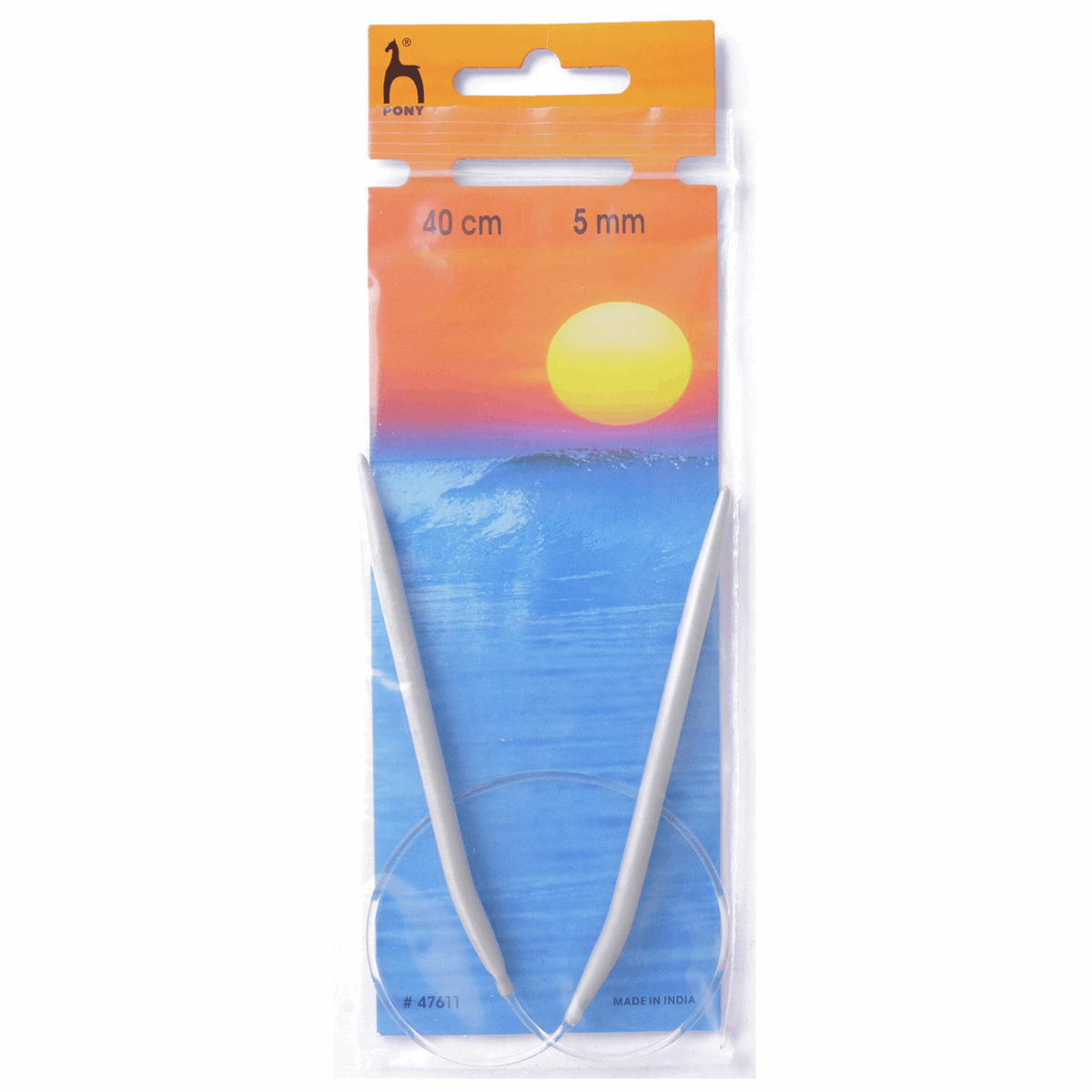 PONY Classic Circular Fixed Knitting Pins - 40cm x 5.00mm