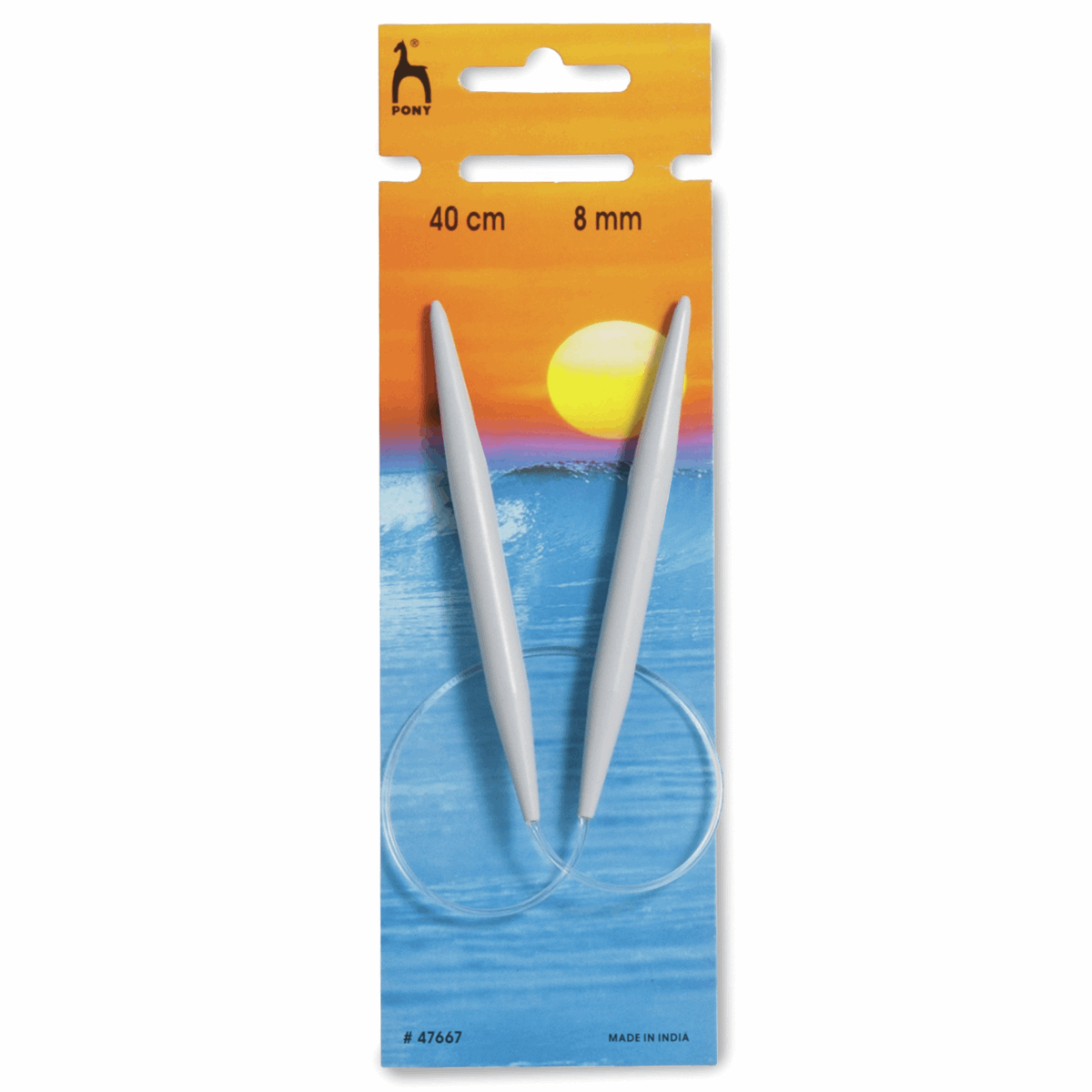 PONY Classic Circular Fixed Knitting Pins - 40cm x 8mm