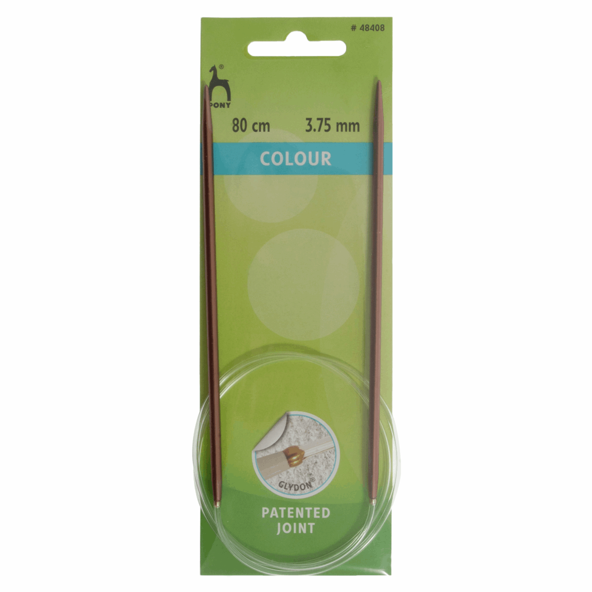 PONY Colour Circular Fixed Aluminium Knitting Pins - 80cm x 3.75mm