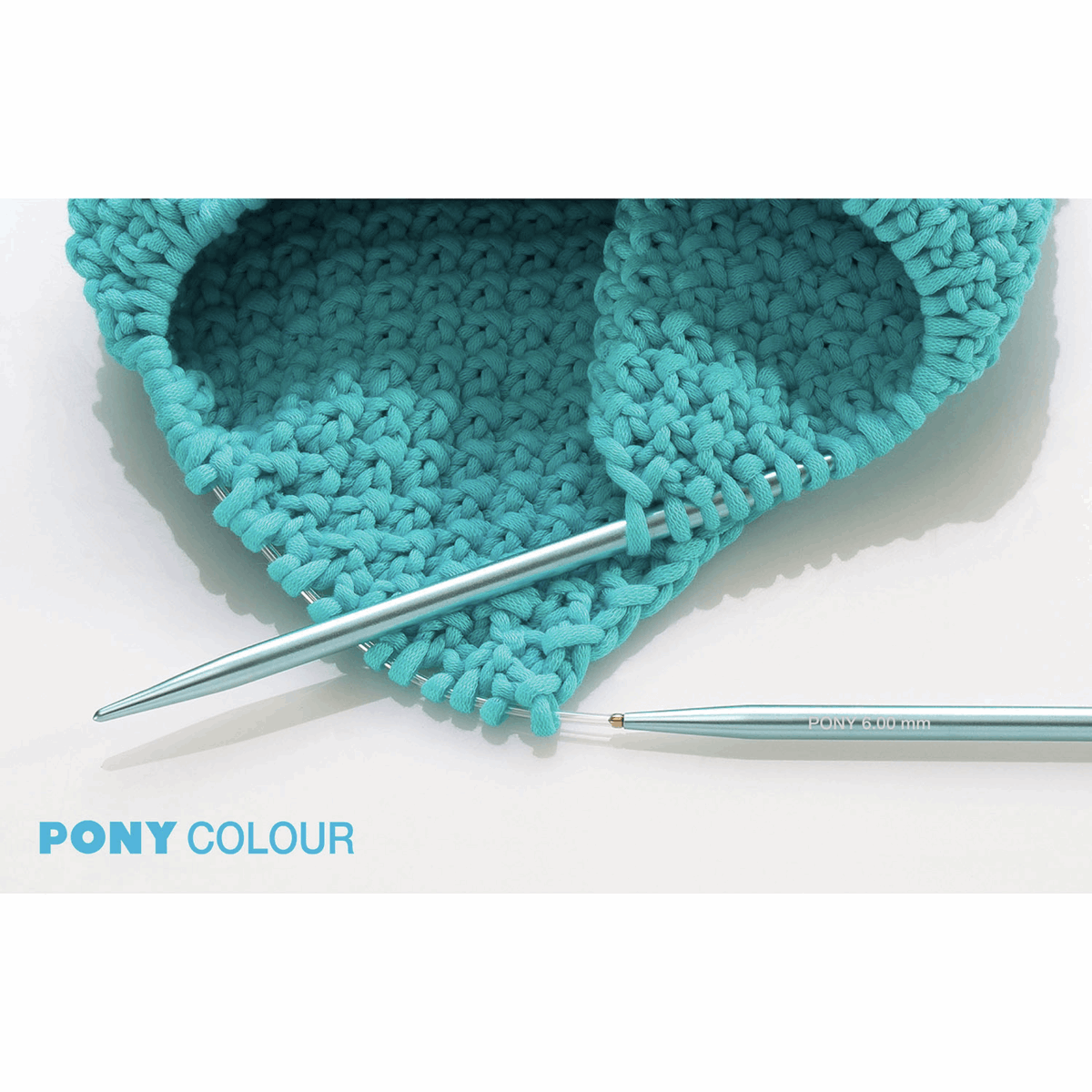 PONY Colour Circular Fixed Aluminium Knitting Pins - 80cm x 6mm