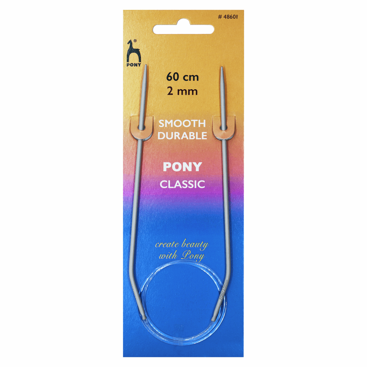 PONY Classic Circular Fixed Knitting Pins - 60cm x 2.00mm