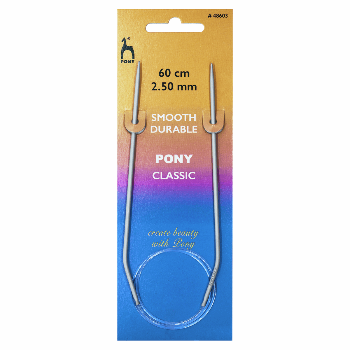 PONY Classic Circular Fixed Knitting Pins - 60cm x 2.50mm