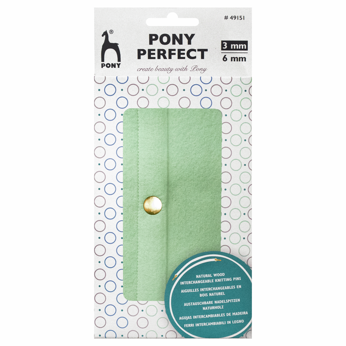 PONY Perfect Double-Ended Knitting Pins - Assorted Set of Five