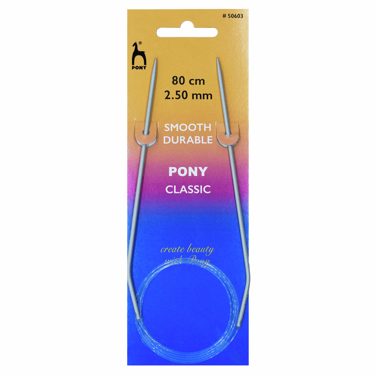 PONY Classic Circular Fixed Knitting Pins - 80cm x 2.50mm
