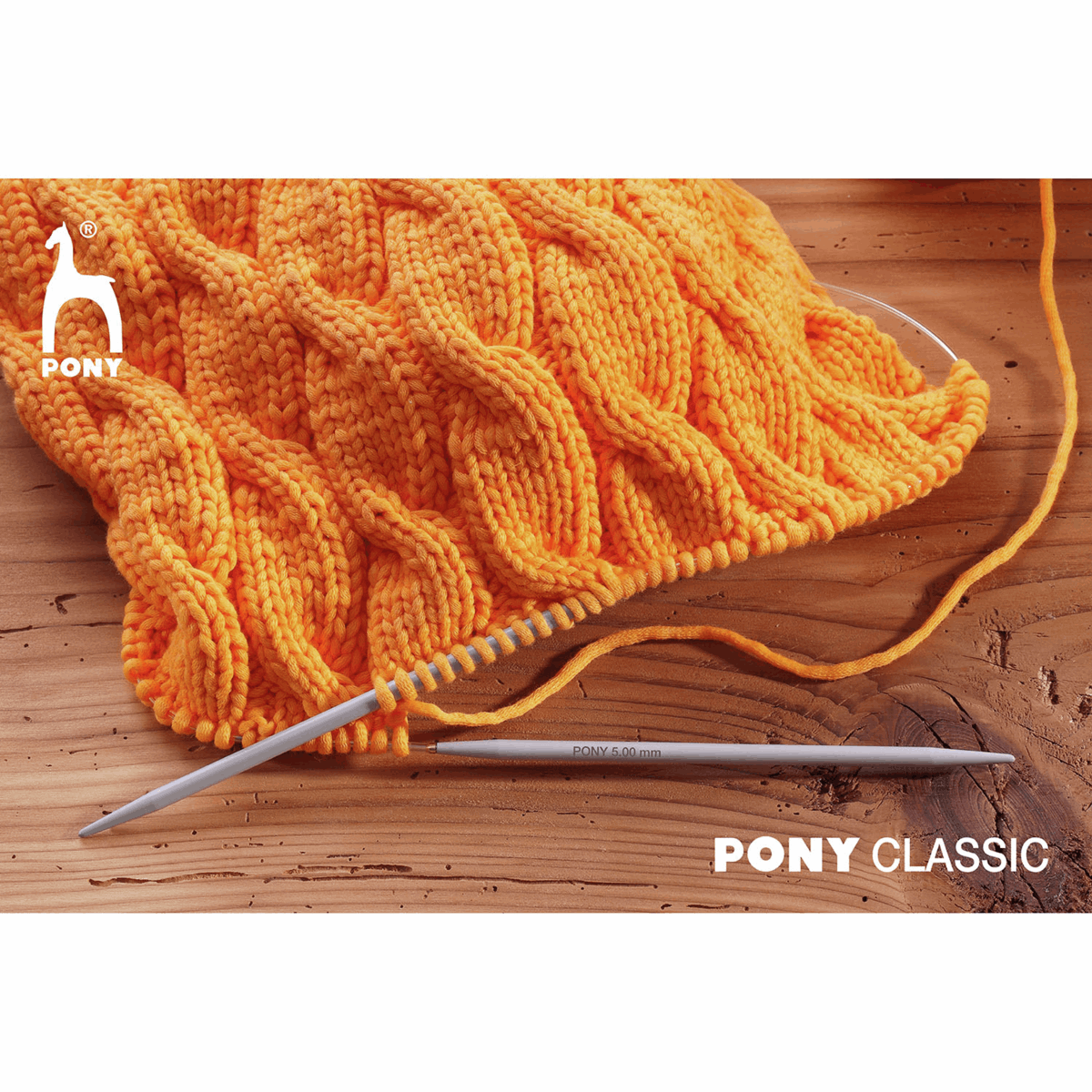 PONY Classic Circular Fixed Knitting Pins - 80cm x 5.00mm