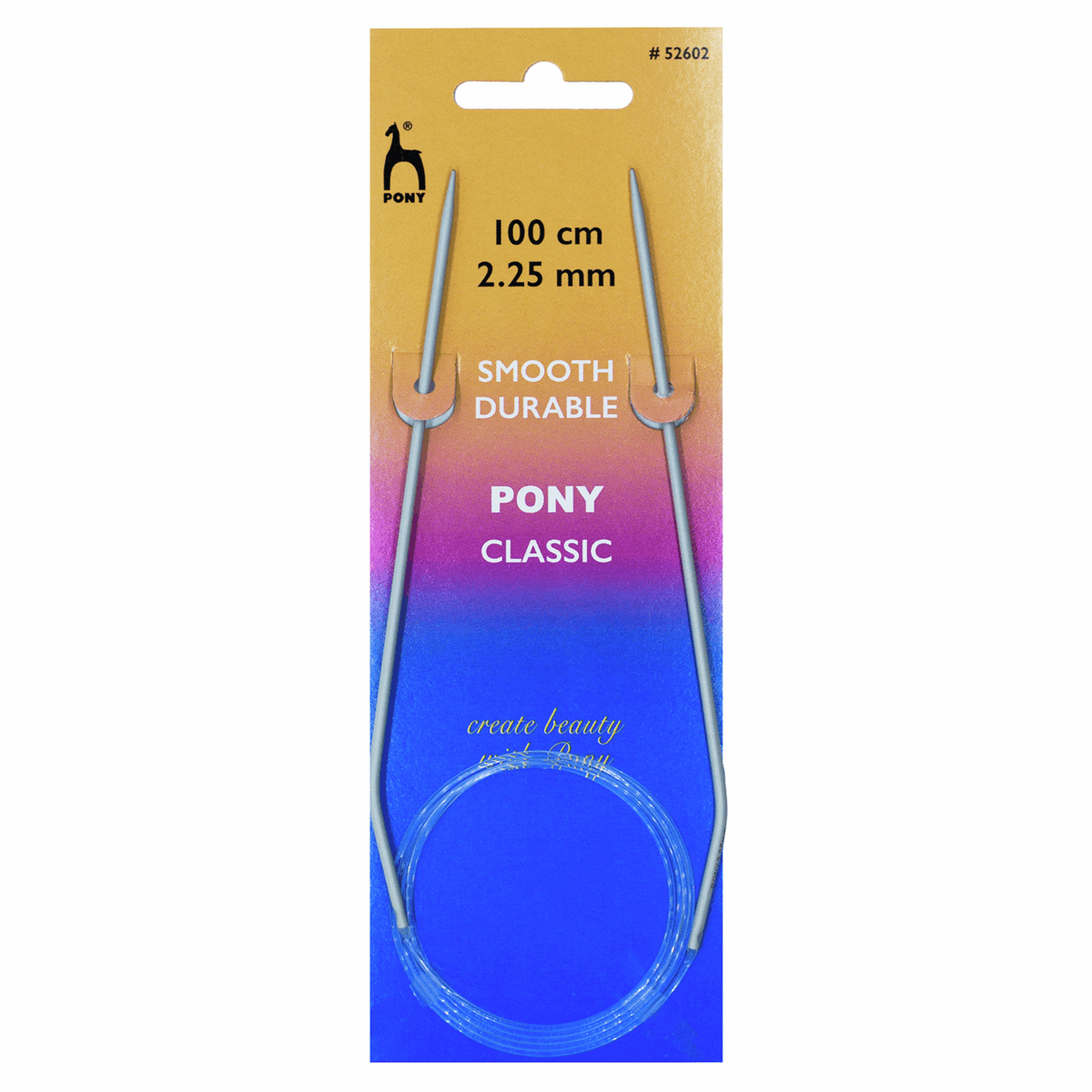 PONY Classic Circular Fixed Knitting Pins - 100cm x 2.25mm