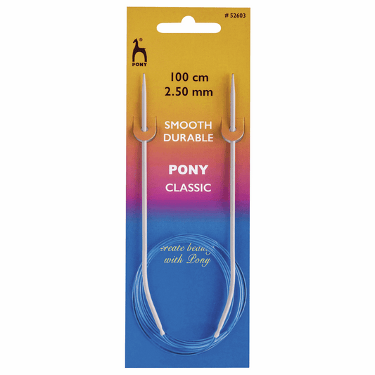 PONY Classic Circular Fixed Knitting Pins - 100cm x 2.50mm