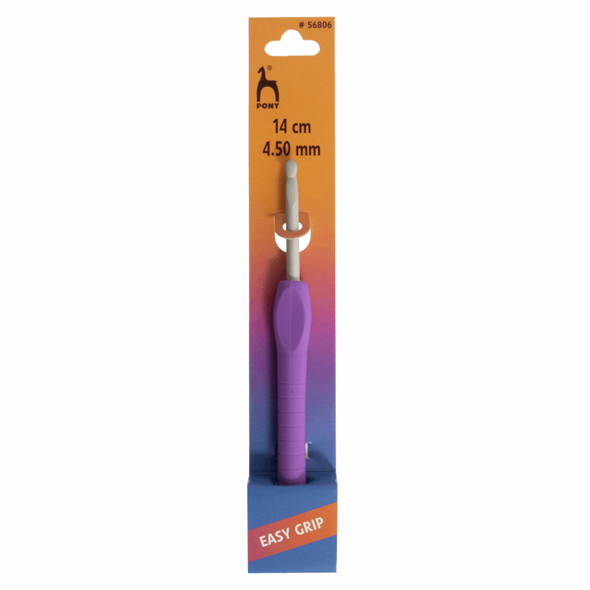 PONY Plastic Easy Grip Crochet Hook with Flat Finger - 14cm x 4.50mm