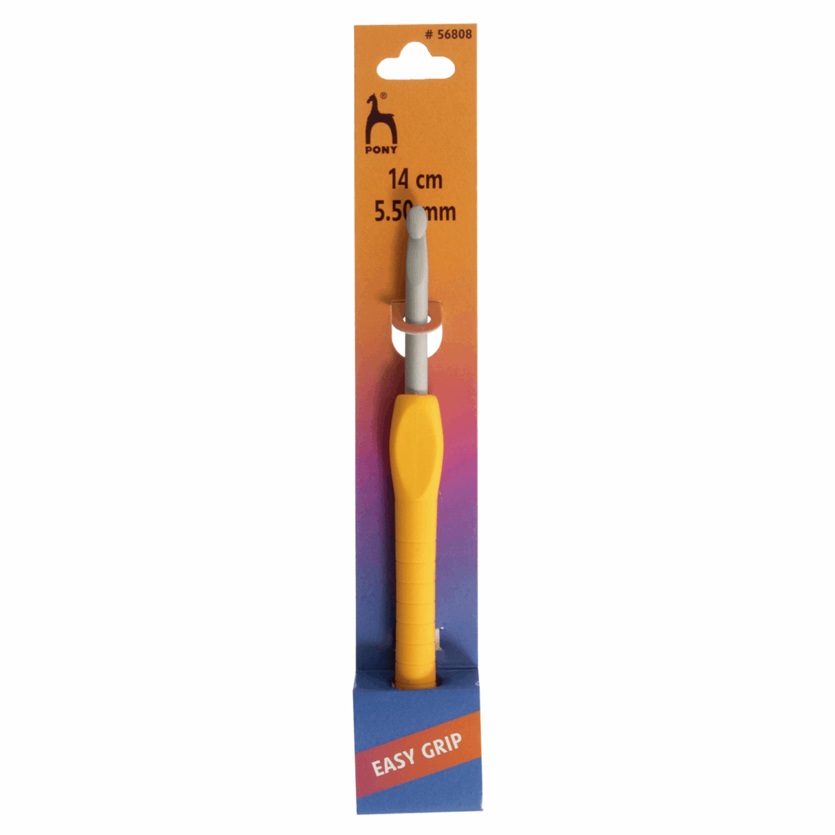 PONY Plastic Easy Grip Crochet Hook with Flat Finger - 14cm x 5.50mm