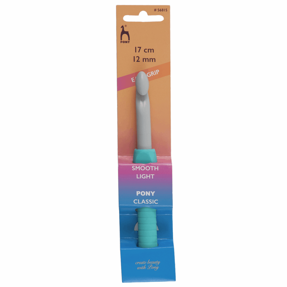 PONY Plastic Easy Grip Crochet Hook with Flat Finger - 17cm x 12mm