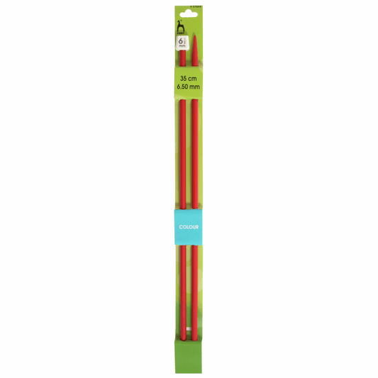 PONY Single-Ended Coloured Plastic Knitting Pins - 35cm x 6.50mm