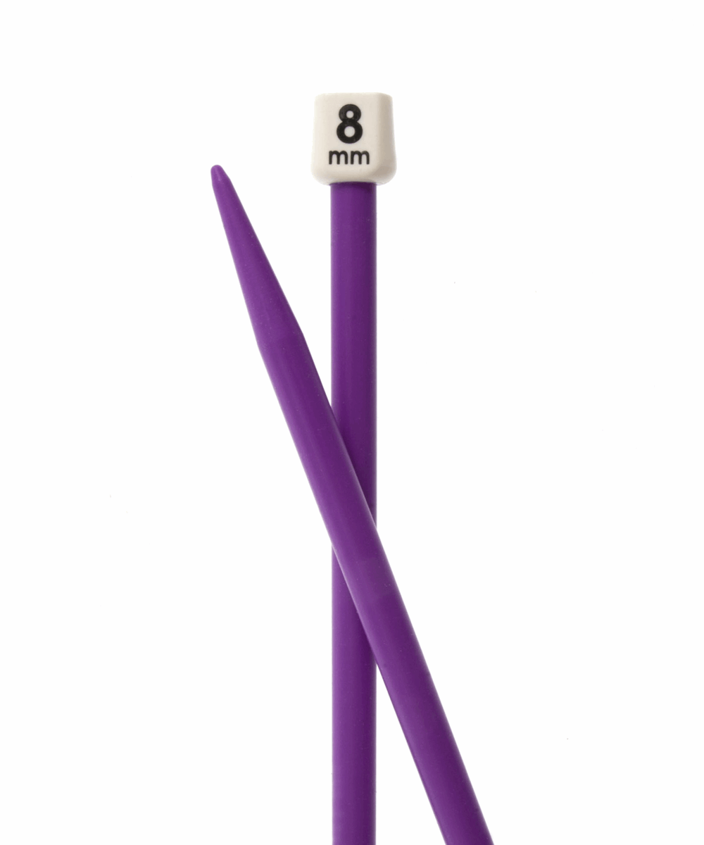 PONY Single-Ended Coloured Plastic Knitting Pins - 35cm x 8mm