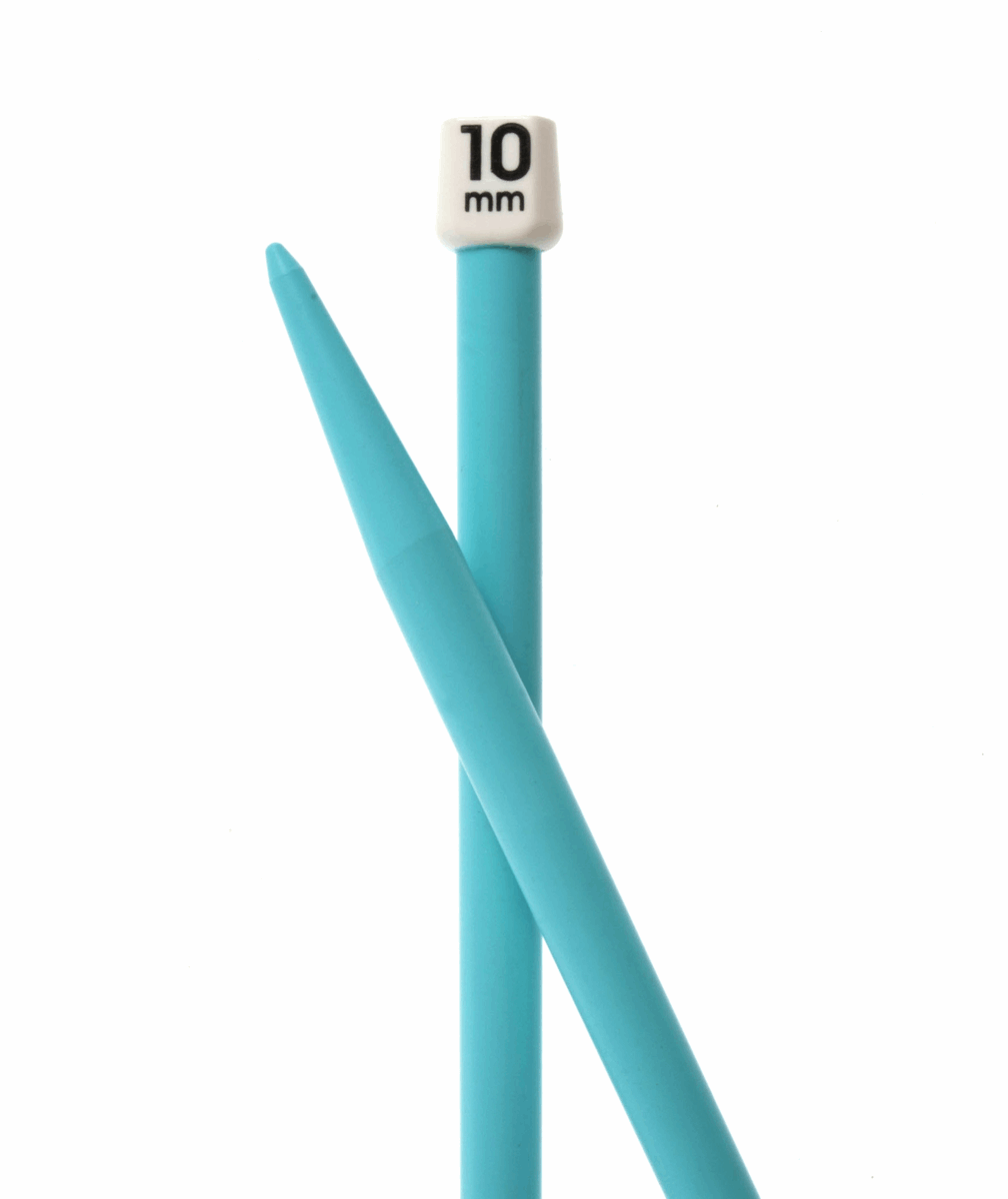 PONY Single-Ended Coloured Plastic Knitting Pins - 35cm x 10.00mm