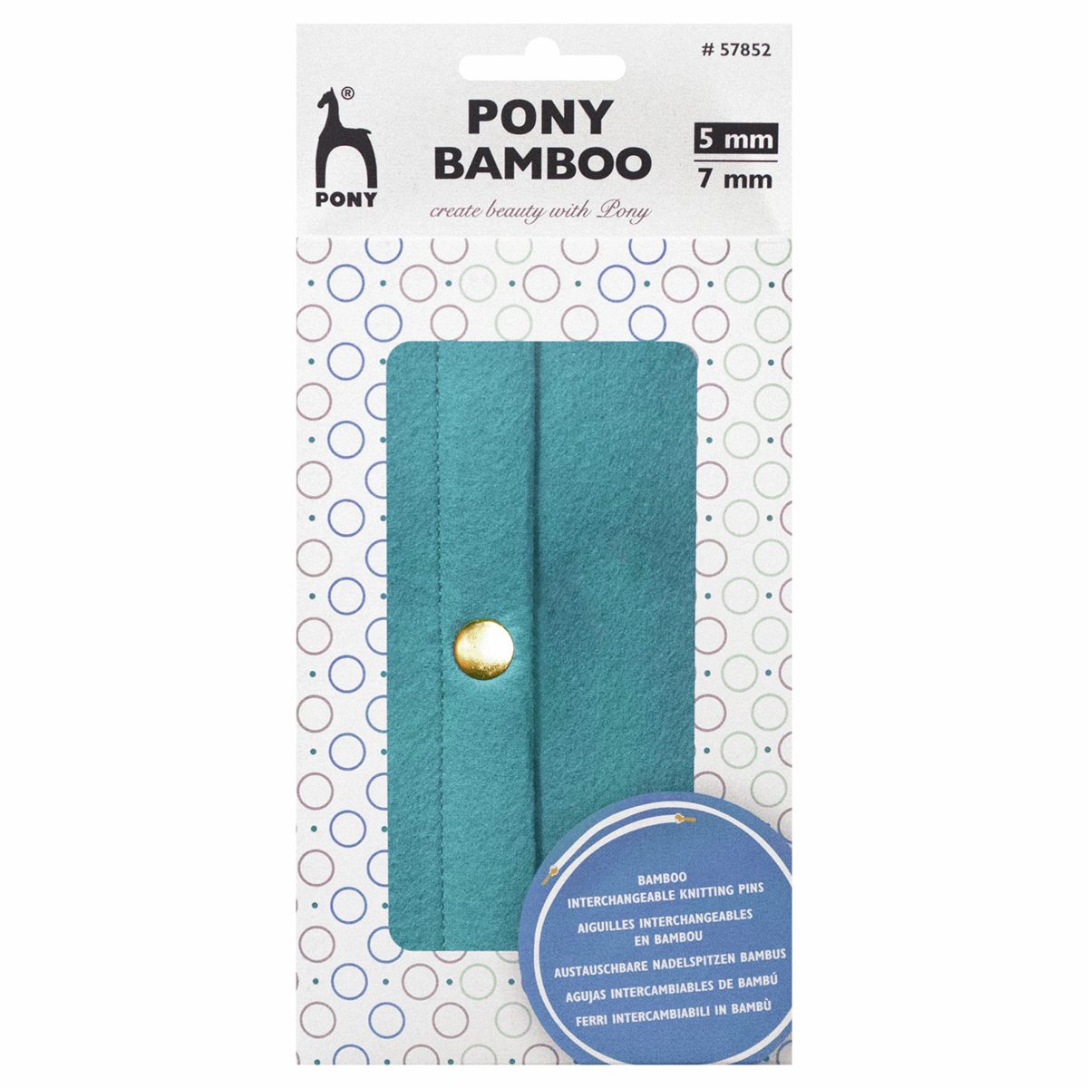 PONY Bamboo Interchangeable Circular Knitting Pins Set - 5-7mm