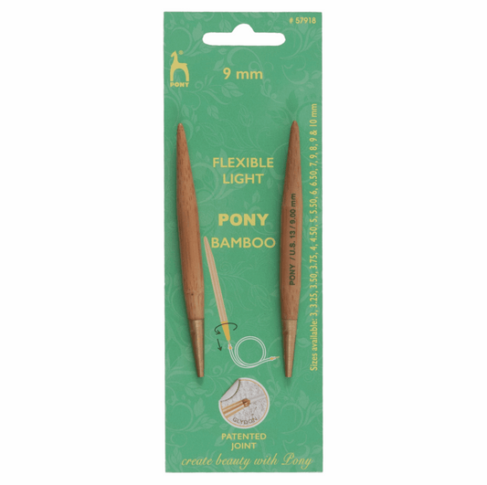 PONY 'Shanks' Interchangeable Bamboo Knitting Pins - 10.5cm x 9mm
