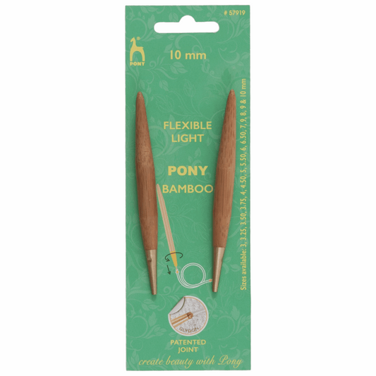 PONY 'Shanks' Interchangeable Bamboo Knitting Pins - 10.5cm x 10mm
