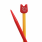 PONY Children's Coloured Plastic Single-Ended Knitting Pins - 18cm x 5.50mm (Red/Yellow)