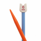 PONY Children's Coloured Plastic Single-Ended Knitting Pins - 18cm x 6mm (Orange/Blue)