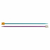 PONY Children's Coloured Aluminium Single-Ended Knitting Pins - 18cm x 3.25mm (Blue/Magenta)