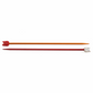 PONY Children's Coloured Aluminium Single-Ended Knitting Pins - 18cm x 3.75mm (Red/Yellow)