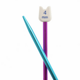 PONY Children's Coloured Aluminium Single-Ended Knitting Pins - 18cm x 4mm (Blue/Magenta)