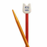 PONY Children's Coloured Aluminium Single-Ended Knitting Pins - 18cm x 4.5mm (Red/Yellow)