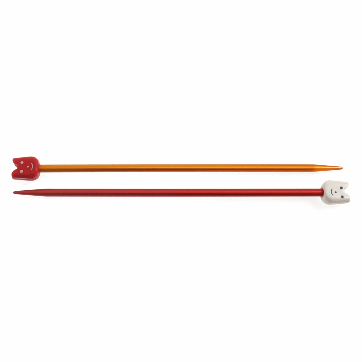 PONY Children's Coloured Aluminium Single-Ended Knitting Pins - 18cm x 4.5mm (Red/Yellow)