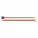 PONY Children's Coloured Aluminium Single-Ended Knitting Pins - 18cm x 4.5mm (Red/Yellow)