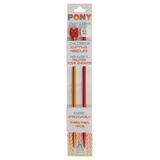 PONY Children's Coloured Aluminium Single-Ended Knitting Pins - 18cm x 4.5mm (Red/Yellow)