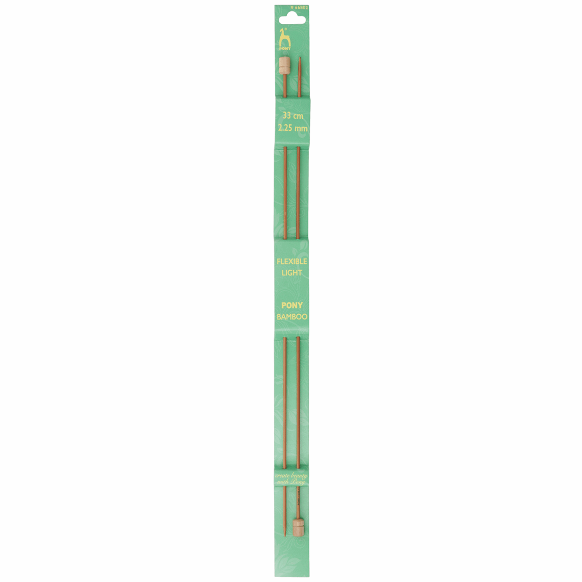 PONY Bamboo Single-Ended Knitting Pins - 33cm x 2.25mm