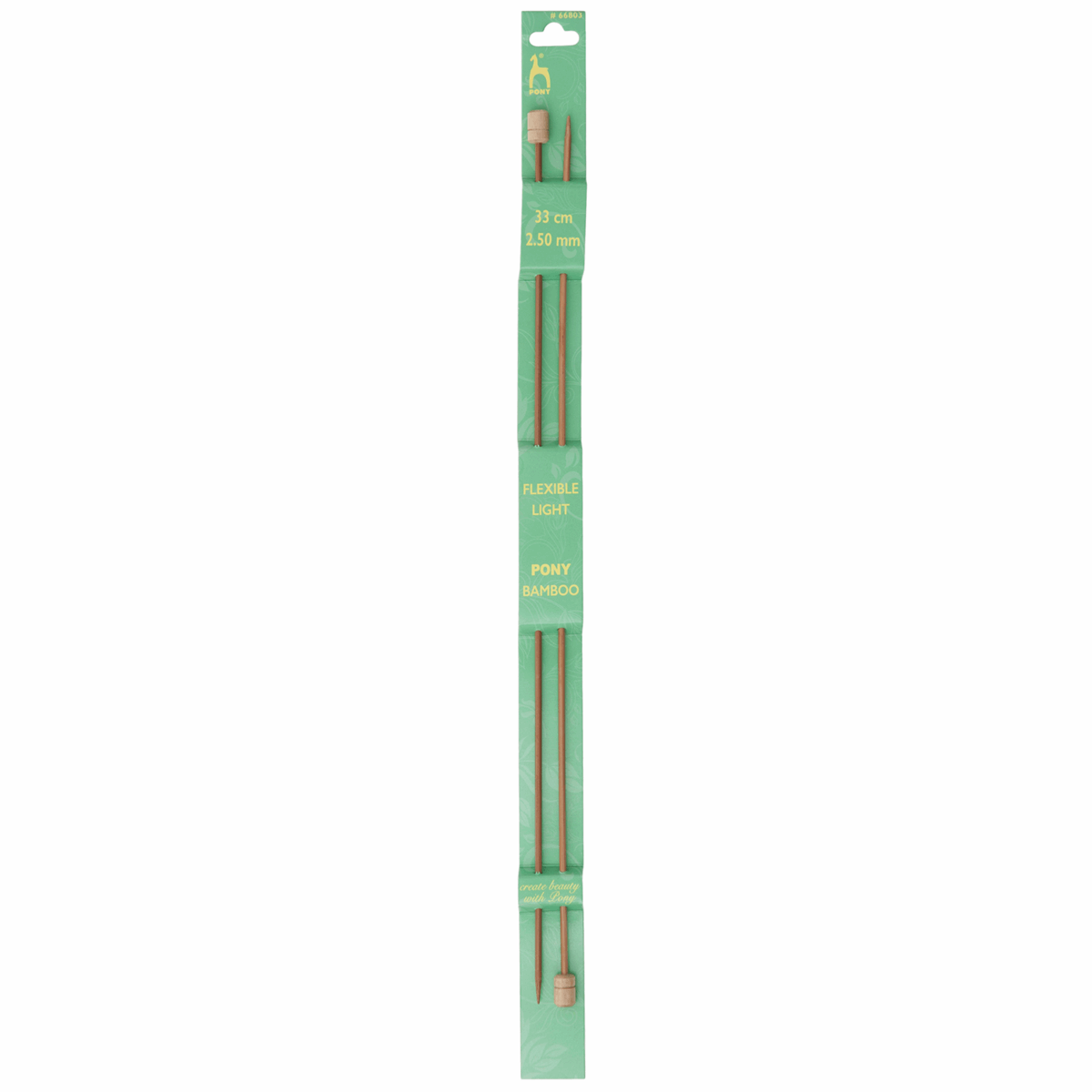 PONY Single-Ended Bamboo Knitting Pins - 33cm x 2.50mm