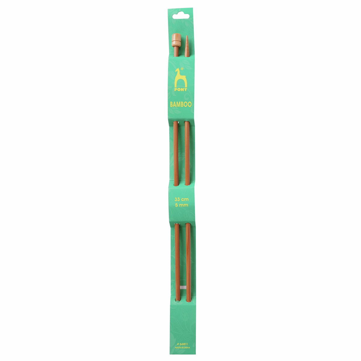 PONY Single-Ended Bamboo Knitting Pins - 33cm x 5mm