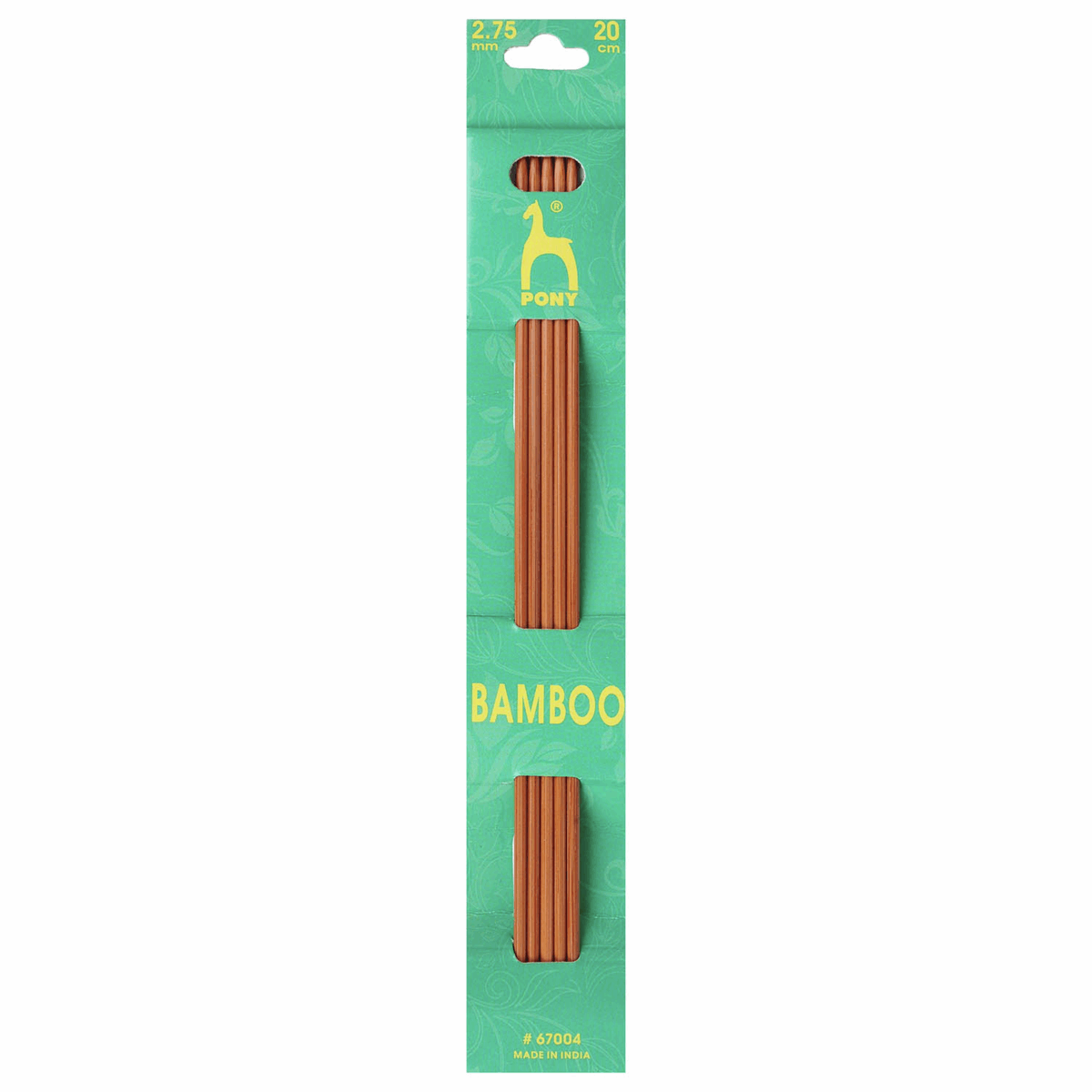 PONY Double-Ended Bamboo Knitting Pins - 20cm x 2.75mm (Set of 5)