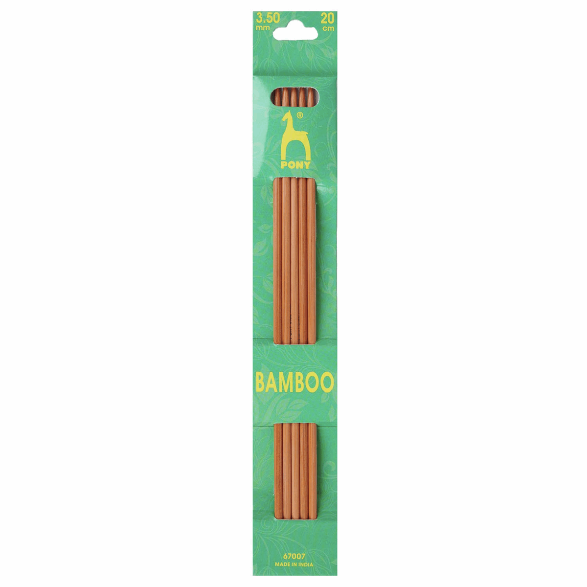 PONY Double-Ended Bamboo Knitting Pins - 20cm x 3.5mm (Set of 5)