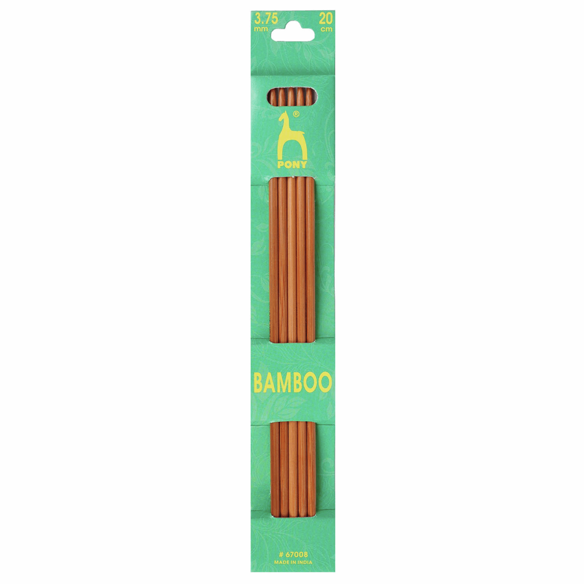 PONY Double-Ended Bamboo Knitting Pins - 20cm x 3.75mm (Set of 5)