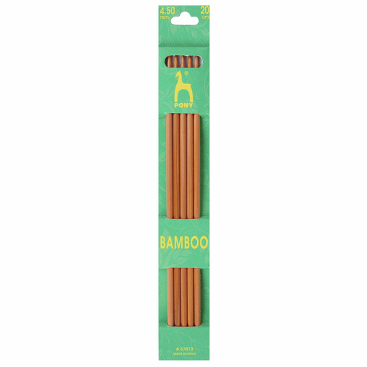 PONY Double-Ended Bamboo Knitting Pins - 20cm x 4.50mm (Set of 5)