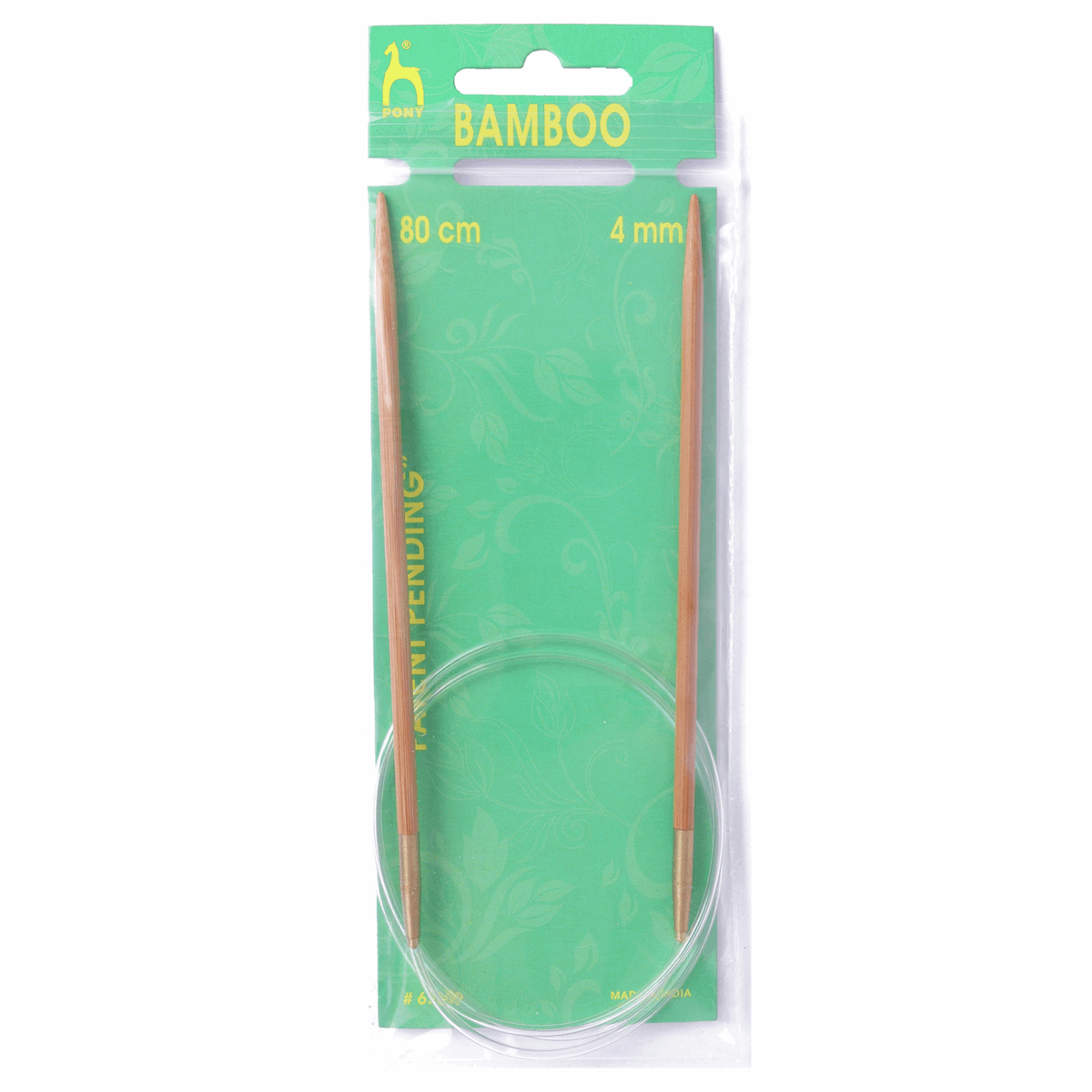 PONY Circular Fixed Bamboo Knitting Pins - 80cm x 4.00mm