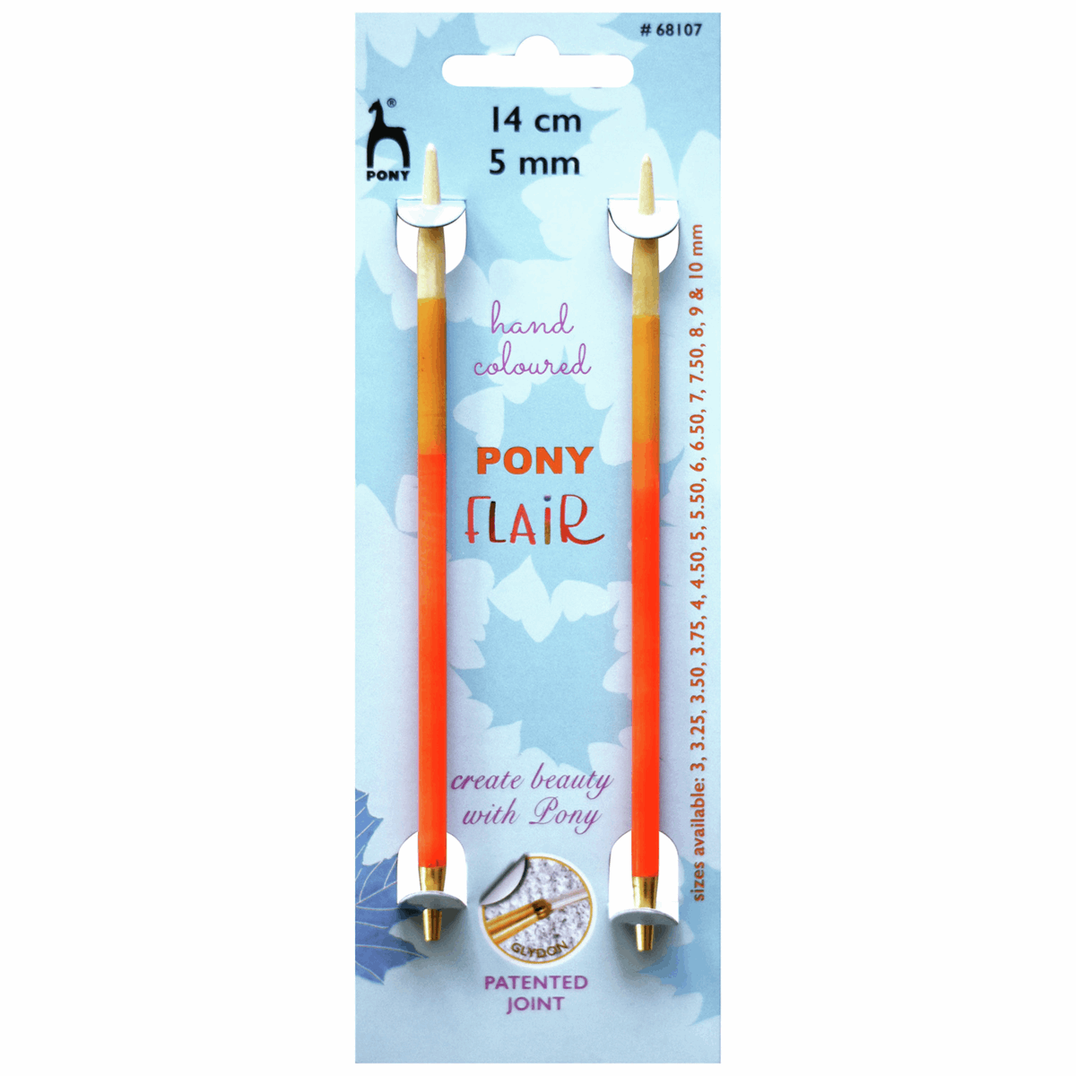 PONY 'Flair' Circular Interchangeable Hand Coloured Knitting Pins - 14cm x 5.00mm