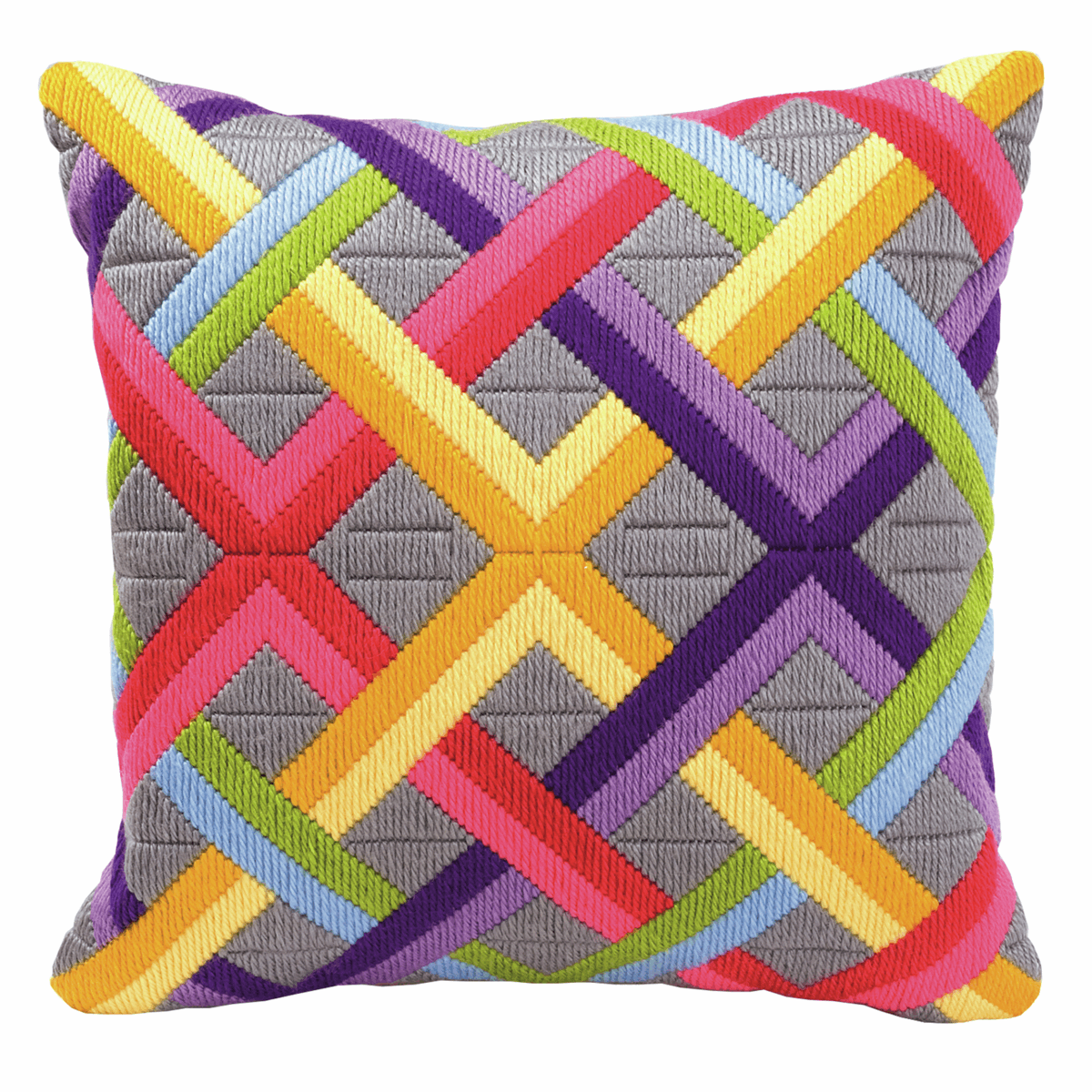 Vervaco Long Stitch Cushion Kit - Bold Geometric Style
