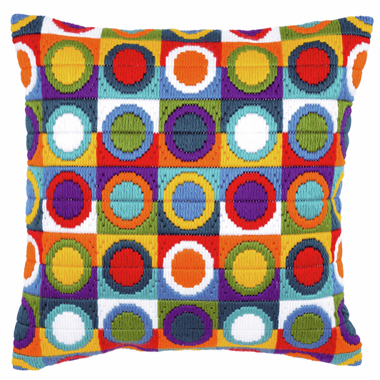 Vervaco Long Stitch Cushion Kit - Colourful Circles