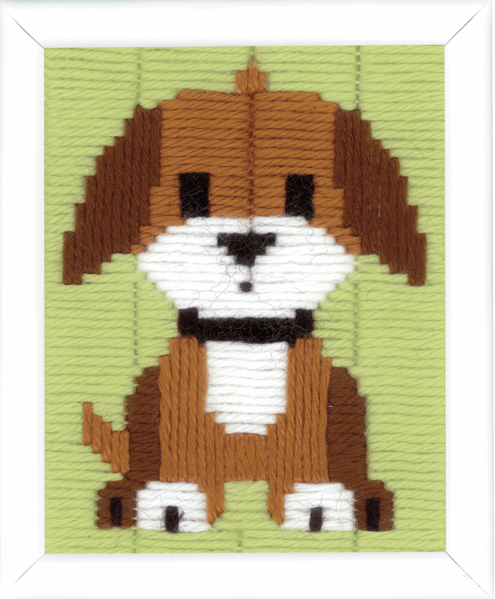 Vervaco Long Stitch Kit For Kids - Brown Doggy