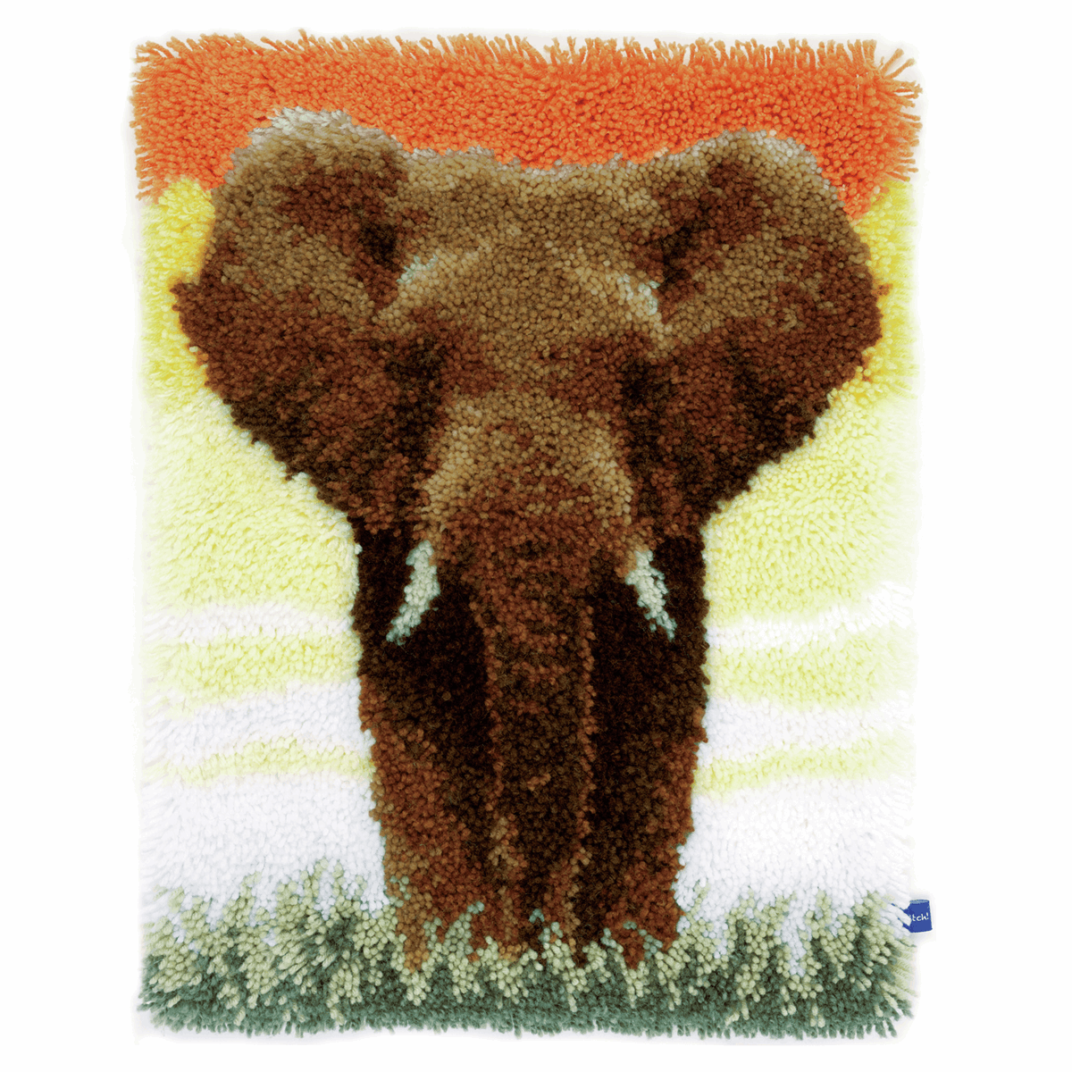 Latch Hook Rug Kit - Elephant in the Savannah